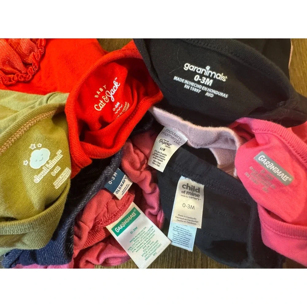 Baby Girl Clothes 0/3 Months Pants Bodysuits Shirts Outfits Long Sleeves‎ Peace
